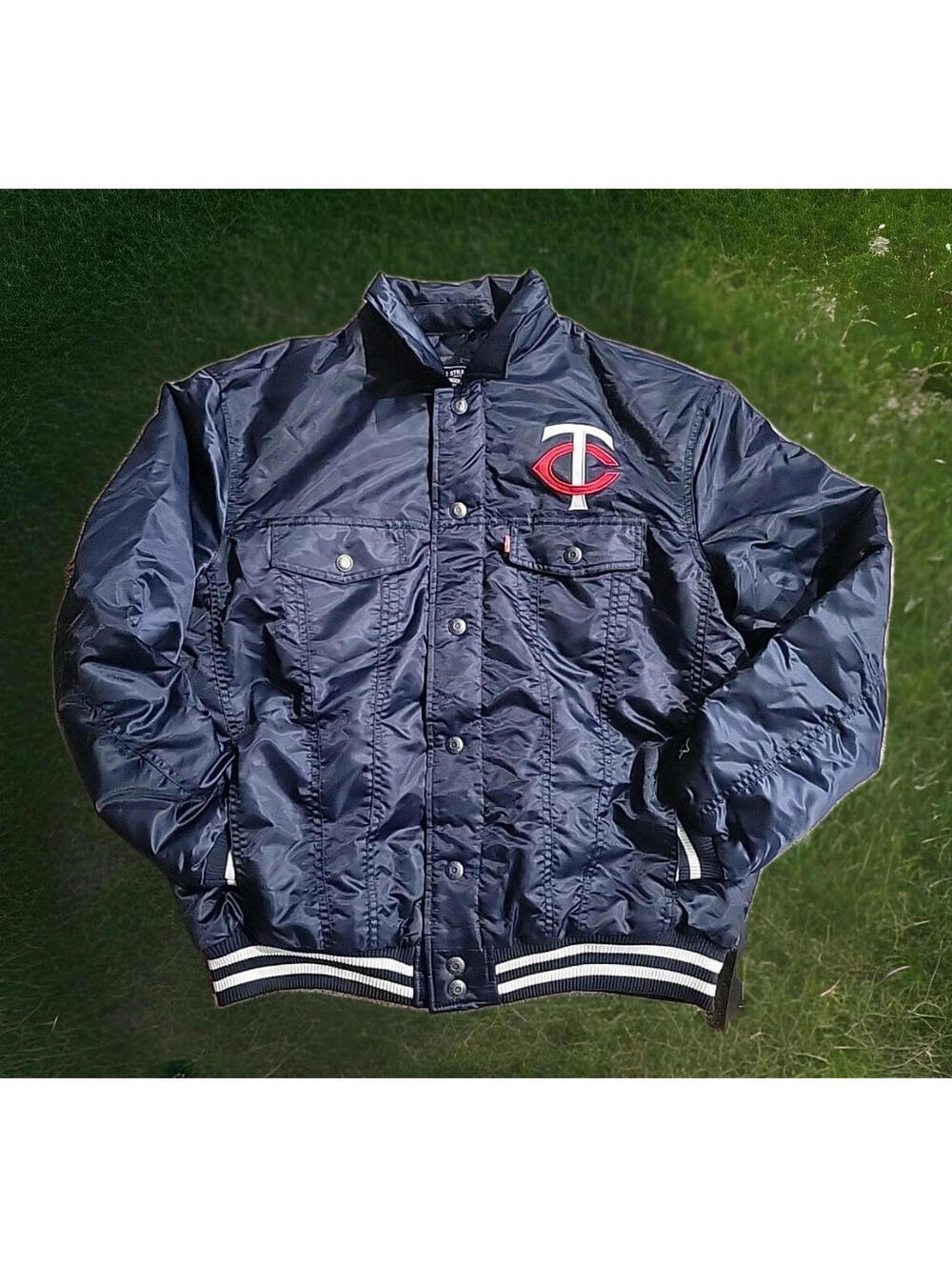 Men's Starter x Levi's Navy Minnesota Twins Silver Tab Satin Full-Snap...